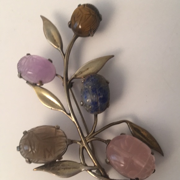 Walter Lampl Sterling Silver Carved Flower Brooch - Picture 8 of 8